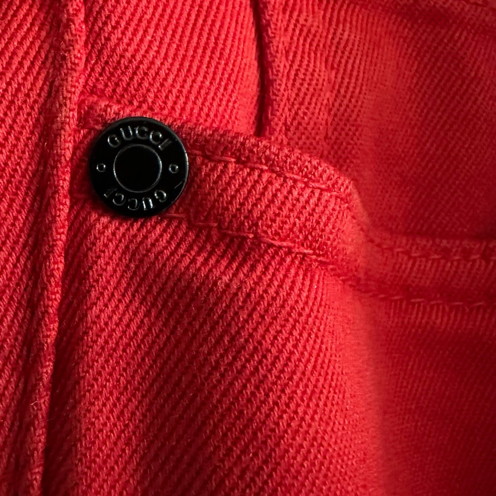 Gucci Logo GG Monogram Badge red Jeans - Picture 9 of 14